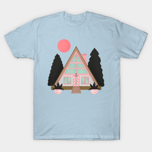 A-frame mid century modern cabin T-Shirt by Home Cyn Home 